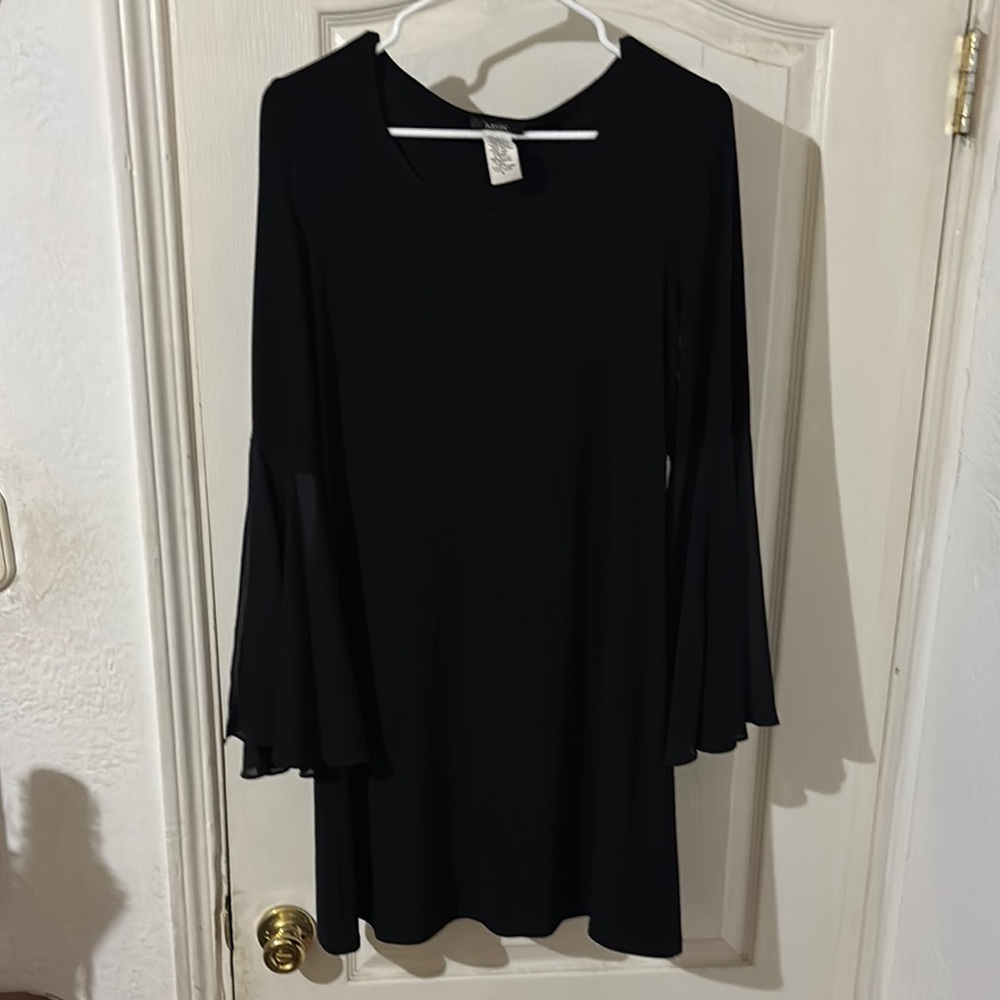 MSK Black Sheath Dress with Bell Sleeves